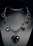 Gunmetal Black Crystal Heart Necklace